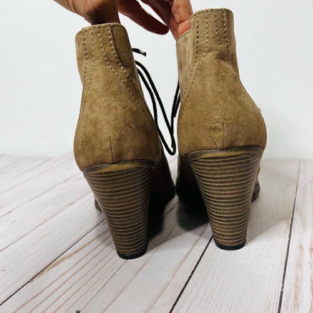 MIA Shawna Brown Heeled Ankle Boots Lace Up - Picture 6 of 10
